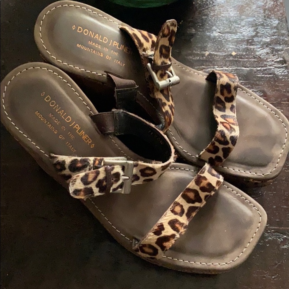 Donald Pliner Leopard Wedges